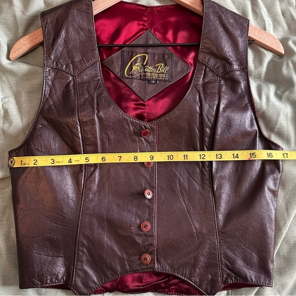 Vintage 70s Cutter Bill Western World leather vest size 10 - Picture 9 of 10